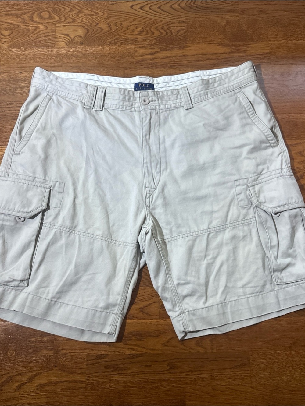 Polo Ralph Lauren Cargo Shorts Mens Beige Canvas Gorpcore Utility Size 42